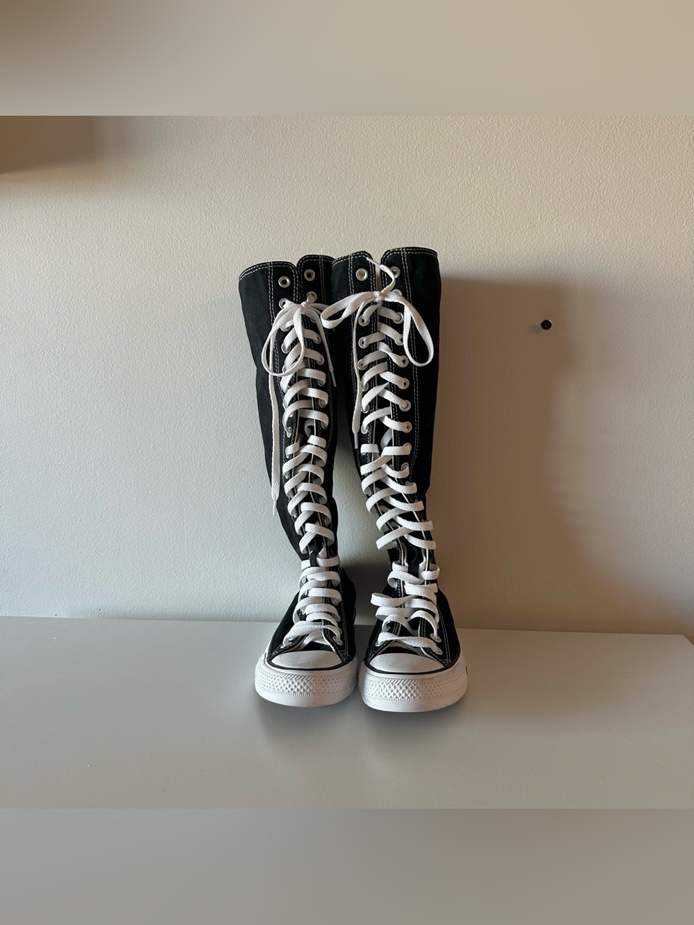 Converse Knee XX-Hi Tall Black Sneakers Women’s 6.5 Goth Alternative Grunge